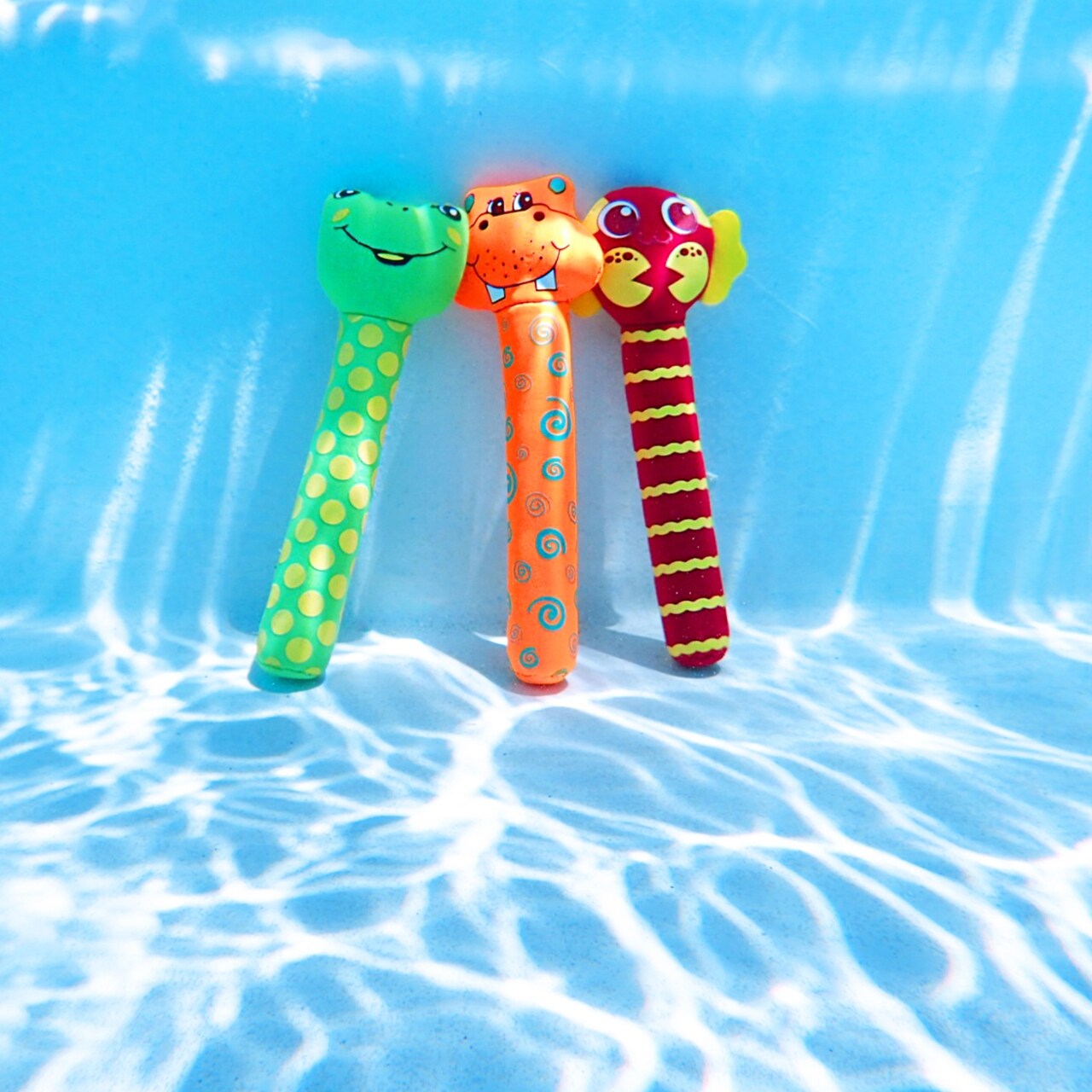 Swimline Animal Neoprene Weighted Swimming Pool Diving Sticks - 7" - Multicolor - Set of 3